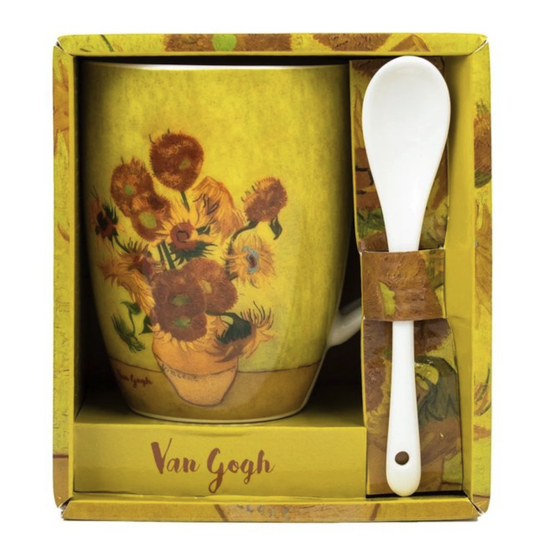TAZA CON CUCHARA EN CAJA VAN GOGH GIRASOL