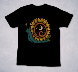 Camiseta caracol girasol - diseño místico y natural