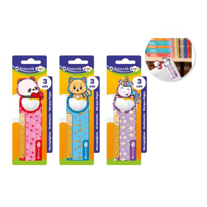 MARCAPAGINAS 3U CON REGLA PARA NIÑOS