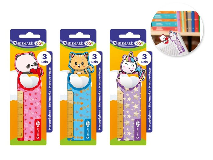 MARCAPAGINAS 3U CON REGLA PARA NIÑOS