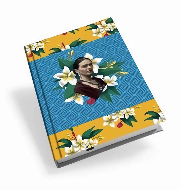 CUADERNO TAPA DURA A5 FRIDA KHALO DIAMANTE AZUL