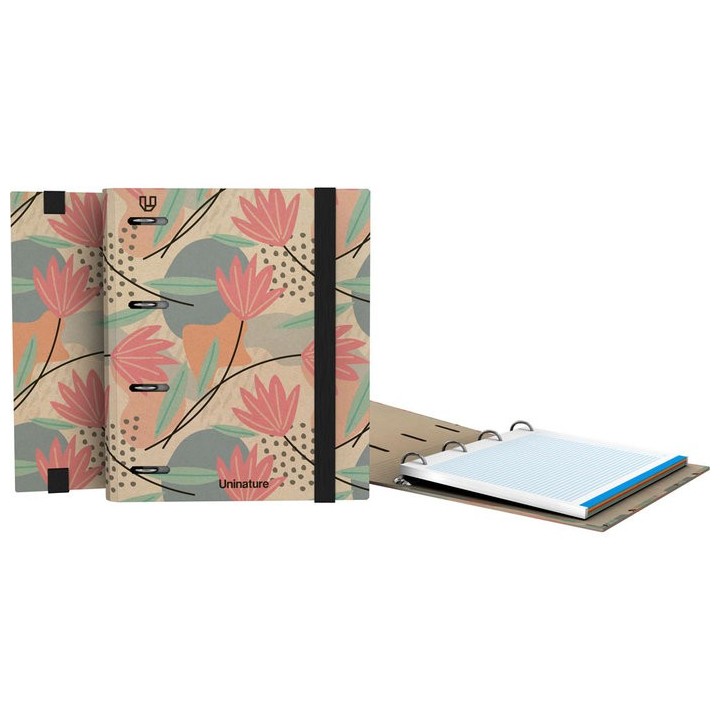 CARPEBOOK A5 4 ANILLAS 25MM UNINATURE FLORES