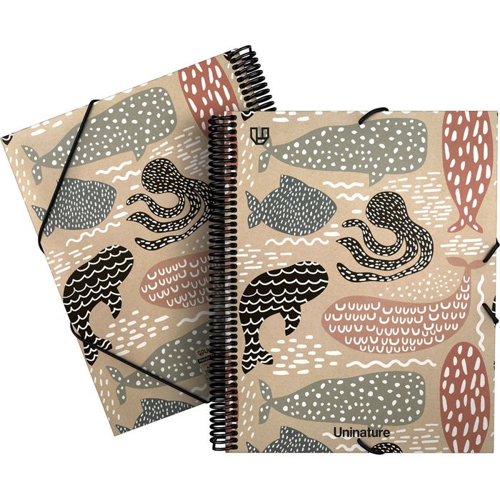 CARPETA A4 FORRADA 40 FUNDAS MAXIPLAS UNINATURE BALLENAS