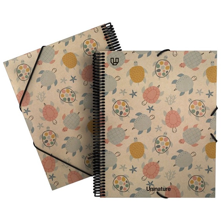 CARPETA A4 FORRADA 40 FUNDAS MAXIPLAS UNINATURE TORTUGAS