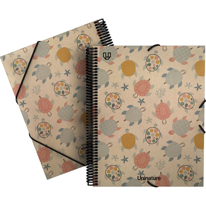 CARPETA A4 FORRADA 40 FUNDAS MAXIPLAS UNINATURE TORTUGAS