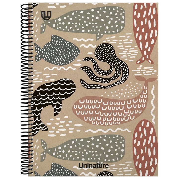 CUADERNO A4 FORRADO 80 HOJAS 90GR CUADRO 4MM BALLENAS