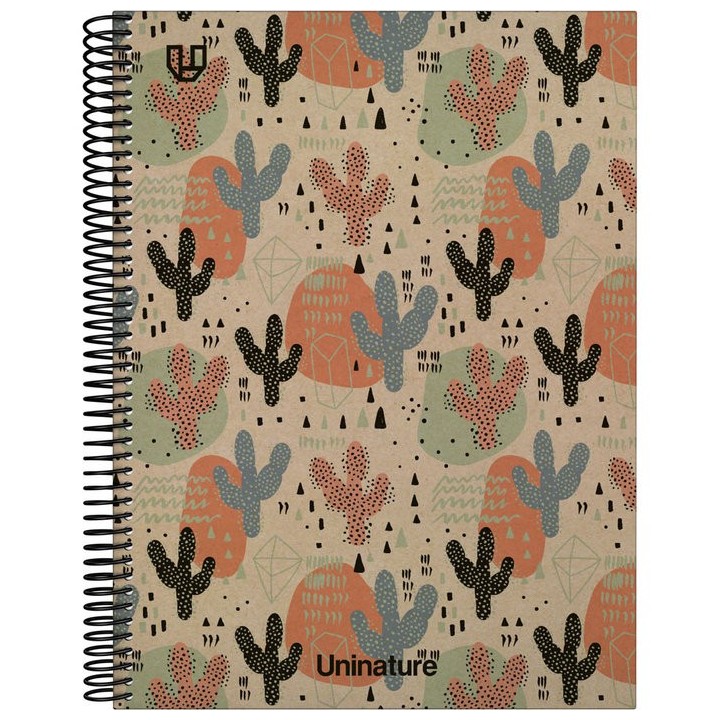 CUADERNO A4 FORRADO 80 HOJAS 90GR CUADRO 4MM CACTUS