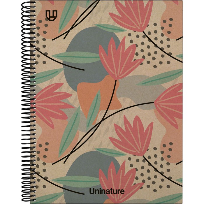 CUADERNO A4 FORRADO 80 HOJAS 90GR CUADRO 4MM FLORES