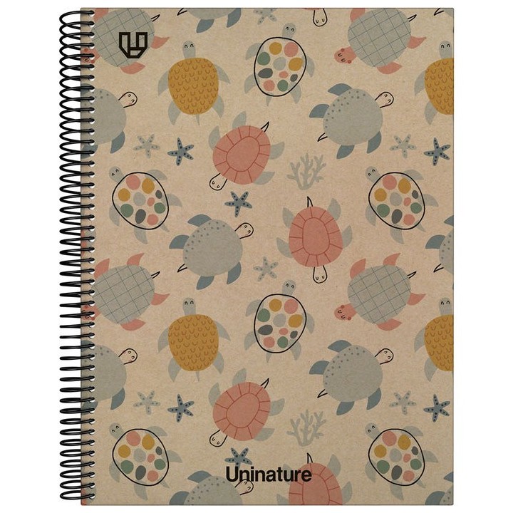 CUADERNO A4 FORRADO 80 HOJAS 90GR CUADRO 4MM TORTUGAS