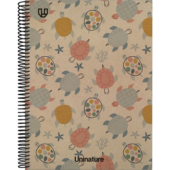CUADERNO A4 FORRADO 80 HOJAS 90GR CUADRO 4MM TORTUGAS