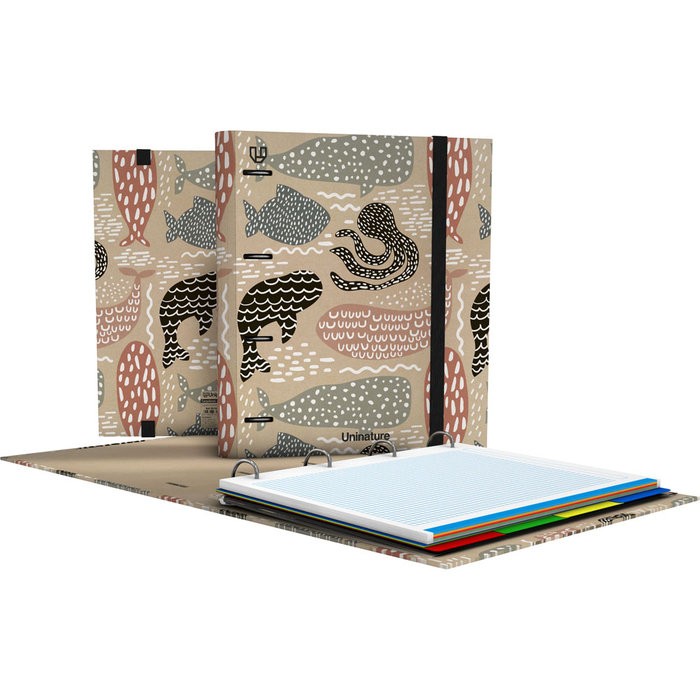 CARPEBOOK A4 FORRADO 4 ANILLAS 35MM UNINATURE BALLENA