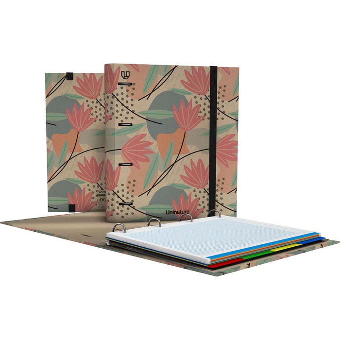 CARPEBOOK A4 FORRADO 4 ANILLAS 35MM UNINATURE FLORES